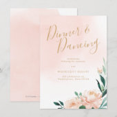 ロマンチックな庭園の水彩花の披露宴 招待状 (正面/裏面)