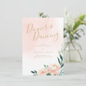 ロマンチックな庭園の水彩花の披露宴 招待状 (スタンド正面)