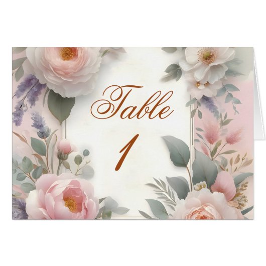 ロマンチックな庭園の結婚式テーブル番号 (正面横)