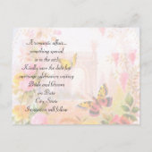 ロマンチックな庭園の結婚式日付を保存 案内ポストカード (裏面)