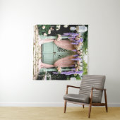 ロマンチックな庭園の結婚式背景 タペストリー (インサイチュ(横))