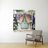 ロマンチックな庭園の結婚式背景 タペストリー (インサイチュ)