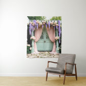 ロマンチックな庭園の結婚式背景 タペストリー (インサイチュ)