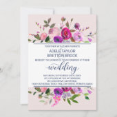 ロマンチックな庭園の結婚式 招待状 (正面)