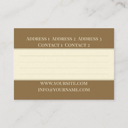 ロマンチックな庭園 – 名刺 (裏面)