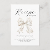 ロマンチックな弓ブライダルシャワーレシピエンクロージャカード エンクロージャーカード (正面)