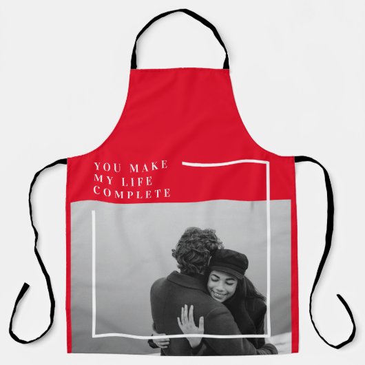 ロマンチックな引用文と写真 |バレンタインのプレゼント エプロン (正面)
