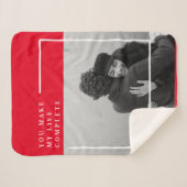 ロマンチックな引用文と写真 |バレンタインのプレゼント シェルパブランケット (正面(横))