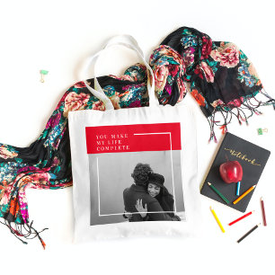 ロマンチックな引用文と写真  バレンタインのプレゼント トートバッグ