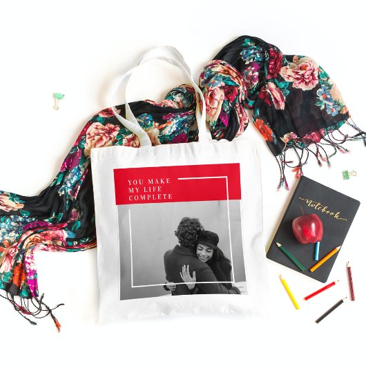 ロマンチックな引用文と写真 |バレンタインのプレゼント トートバッグ