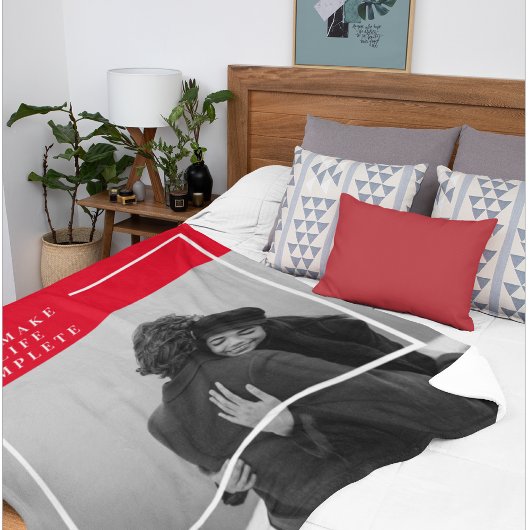 ロマンチックな引用文と写真 |バレンタインのプレゼント フリースブランケット