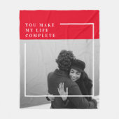 ロマンチックな引用文と写真 |バレンタインのプレゼント フリースブランケット (正面)