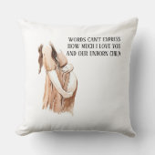 ロマンチックな引用文と素敵な妊娠妻のギフト クッション (正面)