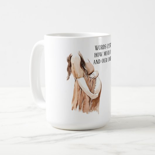ロマンチックな引用文と素敵な妊娠妻のギフト コーヒーマグカップ (正面左)