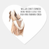 ロマンチックな引用文と素敵な妊娠妻のギフト ハートシール (正面)