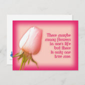 ロマンチックな引用文のみ1つのバラはがき ポストカード (正面/裏面)