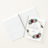 ロマンチックな引用文ブルゴーニュクリスマスフローラ ノートブック (内部)