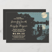 ロマンチックな弦のライトアウトドア結婚式招待状 招待状 (正面/裏面)