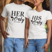 ロマンチックな彼女の唯一の新婚旅行バレンタインデー Tシャツ