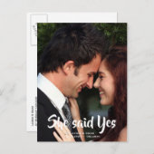 ロマンチックな彼女はYes写真の日付を保存 案内ポストカード (正面/裏面)
