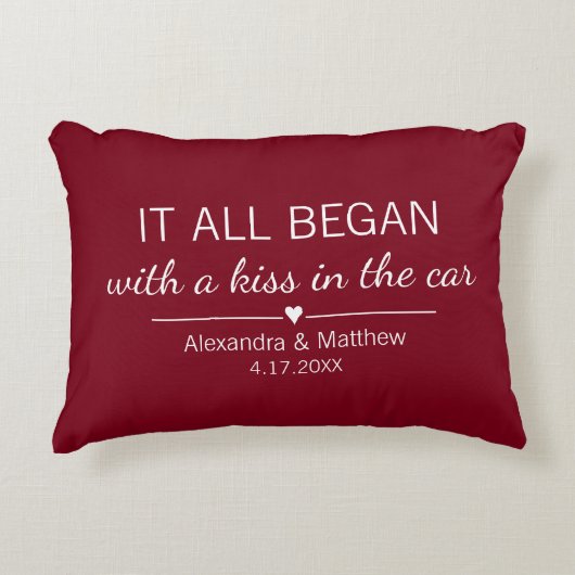 ロマンチックな思い出の始まり オーダーメイド カップルギフト アクセントクッション (正面)