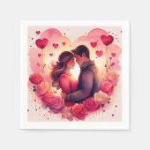 ロマンチックな恋の花 スタンダードカクテルナプキン (正面)