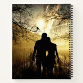 ロマンチックな恋人のシルエットinサンセット ノートブック (裏面)