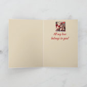 ロマンチックな愛かわいいテディベアハート シーズンカード (内部)