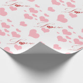 ロマンチックな愛とハートパターンラッピング紙 ラッピングペーパー (角)