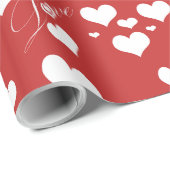 ロマンチックな愛とハートパターン ラッピングペーパー (ロールコーナー)