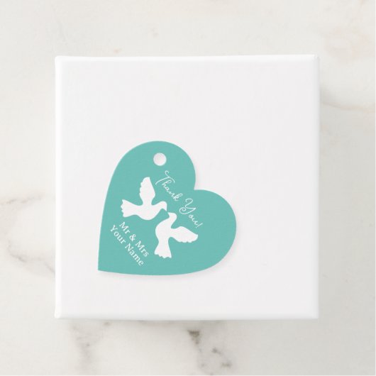 ロマンチックな愛のハート結婚のハト感謝していブのあなた フェイバータグ (インサイチュ)