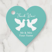 ロマンチックな愛のハート結婚のハト感謝していブのあなた フェイバータグ (正面)