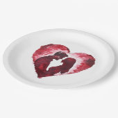 ロマンチックな愛のハート結婚ズ ペーパープレート (アングル)