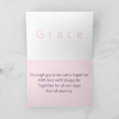 ロマンチックな愛の優雅な白人紫ピンクパーソナライズされた シーズンカード (内部)