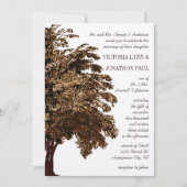 ロマンチックな愛の木のイニシャルのトランク結婚ズ 招待状 (正面)