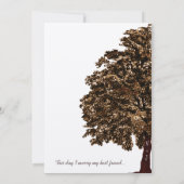 ロマンチックな愛の木のイニシャルのトランク結婚ズ 招待状 (裏面)