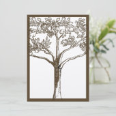 ロマンチックな愛の木のイニシャルのトランク結婚ズ 招待状 (スタンド正面)