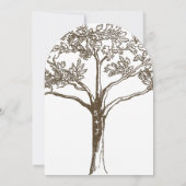 ロマンチックな愛の木のイニシャルのトランク結婚ズ 招待状 (裏面)