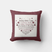 ロマンチックな愛の詩のアニバーサリーワードアート クッション (正面)