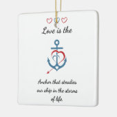 ロマンチックな愛の詩のバモダンンタイン セラミックオーナメント (左)