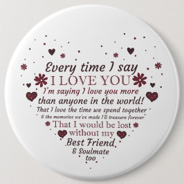 ロマンチックな愛の詩の単語アートバレンタインホリデー 缶バッジ