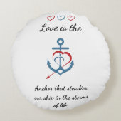 ロマンチックな愛の詩モダンバレンタインかわいい ラウンドクッション (裏面)