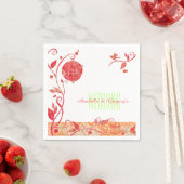 ロマンチックな愛の鳥のケージ結婚ズ スタンダードカクテルナプキン (インサイチュ)