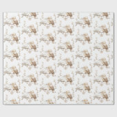 ロマンチックな愛の鳥のハートのウェディング ラッピングペーパー (フラット)