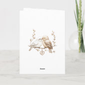 ロマンチックな愛の鳥結婚ハート カード (裏面)