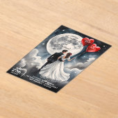 ロマンチックな愛オンクラウドナインの結婚おとぎ アクリル招待状 (レイダウン)