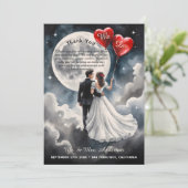 ロマンチックな愛オンクラウドナインの結婚おとぎ サンキューカード (スタンド正面)
