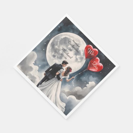 ロマンチックな愛オンクラウドナインの結婚おとぎ スタンダードランチョンナプキン (角)