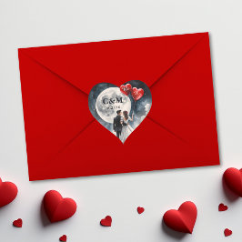 ロマンチックな愛オンクラウドナインの結婚おとぎ ハートシール