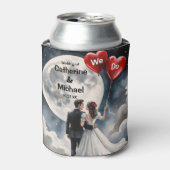 ロマンチックな愛オンクラウドナインの結婚おとぎ 缶クーラー (缶正面)